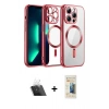 MARSİLYAN™- iPhone 12 Pro Kılıf Nova Işık Özel Seri - Siyah 6D Mat Seramik Hayalet Nano Ekran Koruyucu + Şeffaf Kamera Lens Koruma Cam