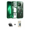 MARSİLYAN™- iPhone 12 Pro Kılıf Nova Işık Özel Seri - Siyah 6D Mat Seramik Hayalet Nano Ekran Koruyucu + Şeffaf Kamera Lens Koruma Cam