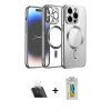 MARSİLYAN™- iPhone 12 Pro Kılıf Nova Işık Özel Seri - Siyah Polymer Nano Ekran Koruyucu + Kamera Lens Koruma Cam - SF