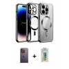 MARSİLYAN™- iPhone 12 Pro Kılıf Nova Işık Özel Seri - Siyah Polymer Nano Ekran Koruyucu + Neon Fosforlu Kamera Lens - SI