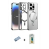 MARSİLYAN™- iPhone 12 Pro Kılıf Nova Işık Özel Seri - Siyah Polymer Nano Ekran Koruyucu + Shine Kamera Lens Koruma Cam - MI