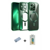 MARSİLYAN™- iPhone 12 Pro Kılıf Nova Işık Özel Seri - Siyah Polymer Nano Ekran Koruyucu + Shine Kamera Lens Koruma Cam - MI