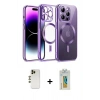 MARSİLYAN™- iPhone 12 Pro Kılıf Nova Işık Özel Seri - Siyah Polymer Nano Ekran Koruyucu + Shine Kamera Lens - GD