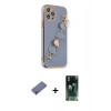 MARSİLYAN™- iPhone 12 Pro Kılıf Nova Işık Prime - Şeffaf 360 Full Body Arka Koruyucu + Metal Kamera Lens Koruma Cam - GD