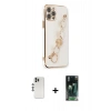 MARSİLYAN™- iPhone 12 Pro Kılıf Nova Işık Prime - Şeffaf 360 Full Body Arka Koruyucu + Shine Kamera Lens - GS