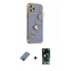MARSİLYAN™- iPhone 12 Pro Kılıf Nova Işık Prime - Şeffaf 360 Full Body Arka Koruyucu + Metal Kamera Lens Koruma Cam - MI