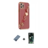 MARSİLYAN™- iPhone 12 Pro Kılıf Nova Işık Prime - Şeffaf 360 Full Body Arka Koruyucu + Metal Kamera Lens Koruma Cam - MI