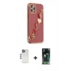 MARSİLYAN™- iPhone 12 Pro Kılıf Nova Işık Prime - Şeffaf 360 Full Body Arka Koruyucu + Shine Kamera Lens - MI