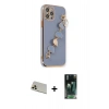 MARSİLYAN™- iPhone 12 Pro Kılıf Nova Işık Prime - Şeffaf 360 Full Body Arka Koruyucu + Rainbow Kamera Lens Koruma Cam - GD