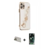 MARSİLYAN™- iPhone 12 Pro Kılıf Nova Işık Prime - Şeffaf 360 Full Body Arka Koruyucu + Rainbow Kamera Lens Koruma Cam - GD