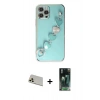 MARSİLYAN™- iPhone 12 Pro Kılıf Nova Işık Prime - Şeffaf 360 Full Body Arka Koruyucu + Rainbow Kamera Lens Koruma Cam - GD