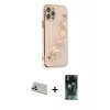 MARSİLYAN™- iPhone 12 Pro Kılıf Nova Işık Prime - Şeffaf 360 Full Body Arka Koruyucu + Rainbow Kamera Lens Koruma Cam - GD