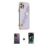 MARSİLYAN™- iPhone 12 Pro Kılıf Nova Işık Prime - Şeffaf 360 Full Body Arka Koruyucu + Neon Fosforlu Kamera Lens - TU