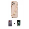 MARSİLYAN™- iPhone 12 Pro Kılıf Nova Işık Prime - Şeffaf 360 Full Body Arka Koruyucu + Neon Fosforlu Kamera Lens - TU