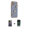 MARSİLYAN™- iPhone 12 Pro Kılıf Nova Işık Prime - Şeffaf 360 Full Body Arka Koruyucu + Yeşil Neon Fosforlu Kamera Lens