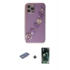 MARSİLYAN™- iPhone 12 Pro Kılıf Nova Işık Prime - Şeffaf 360 Full Body Arka Koruyucu + Yeşil Renkli Kamera Lens Koruma Cam