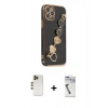 MARSİLYAN™- iPhone 12 Pro Kılıf Nova Işık Prime - Şeffaf Uv Polymer Nano Ekran Koruyucu + Shine Kamera Lens - GD