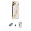 MARSİLYAN™- iPhone 12 Pro Kılıf Nova Işık Prime - Şeffaf Uv Polymer Nano Ekran Koruyucu + Metal Kamera Lens Koruma Cam - GS