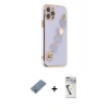 MARSİLYAN™- iPhone 12 Pro Kılıf Nova Işık Prime - Şeffaf Uv Polymer Nano Ekran Koruyucu + Metal Kamera Lens Koruma Cam - GS