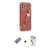 MARSİLYAN™- iPhone 12 Pro Kılıf Nova Işık Prime - Şeffaf Uv Polymer Nano Ekran Koruyucu + Metal Kamera Lens Koruma Cam - GS