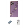 MARSİLYAN™- iPhone 12 Pro Kılıf Nova Işık Prime - Şeffaf Uv Polymer Nano Ekran Koruyucu + Metal Kamera Lens Koruma Cam - MR