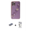 MARSİLYAN™- iPhone 12 Pro Kılıf Nova Işık Prime - Şeffaf Uv Polymer Nano Ekran Koruyucu + Renkli Kamera Lens Koruma Cam - SI