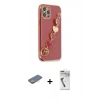MARSİLYAN™- iPhone 12 Pro Kılıf Nova Işık Prime - Şeffaf Uv Polymer Nano Ekran Koruyucu + Renkli Kamera Lens Koruma Cam - SI