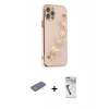 MARSİLYAN™- iPhone 12 Pro Kılıf Nova Işık Prime - Şeffaf Uv Polymer Nano Ekran Koruyucu + Renkli Kamera Lens Koruma Cam - YL