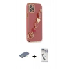 MARSİLYAN™- iPhone 12 Pro Kılıf Nova Işık Prime - Şeffaf Uv Polymer Nano Ekran Koruyucu + Renkli Kamera Lens Koruma Cam - YL