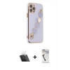 MARSİLYAN™- iPhone 12 Pro Kılıf Nova Işık Prime - Şeffaf Uv Polymer Nano Ekran Koruyucu + Şeffaf Kamera Lens Koruma Cam