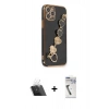 MARSİLYAN™- iPhone 12 Pro Kılıf Nova Işık Prime - Şeffaf Uv Polymer Nano Ekran Koruyucu + Şeffaf Kamera Lens Koruma Cam