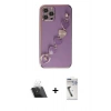 MARSİLYAN™- iPhone 12 Pro Kılıf Nova Işık Prime - Şeffaf Uv Polymer Nano Ekran Koruyucu + Şeffaf Kamera Lens Koruma Cam