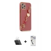 MARSİLYAN™- iPhone 12 Pro Kılıf Nova Işık Prime - Şeffaf Uv Polymer Nano Ekran Koruyucu + Şeffaf Kamera Lens Koruma Cam