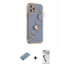 MARSİLYAN™- iPhone 12 Pro Kılıf Nova Işık Prime - Şeffaf Uv Polymer Nano Ekran Koruyucu + Shine Kamera Lens Koruma Cam - GS