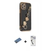 MARSİLYAN™- iPhone 12 Pro Kılıf Nova Işık Prime - Şeffaf Uv Polymer Nano Ekran Koruyucu + Shine Kamera Lens Koruma Cam - GD