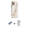 MARSİLYAN™- iPhone 12 Pro Kılıf Nova Işık Prime - Şeffaf Uv Polymer Nano Ekran Koruyucu + Shine Kamera Lens Koruma Cam - GI