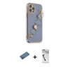 MARSİLYAN™- iPhone 12 Pro Kılıf Nova Işık Prime - Şeffaf Uv Polymer Nano Ekran Koruyucu + Shine Kamera Lens Koruma Cam - GD