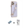 MARSİLYAN™- iPhone 12 Pro Kılıf Nova Işık Prime - Şeffaf Uv Polymer Nano Ekran Koruyucu + Shine Kamera Lens Koruma Cam - GI