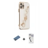 MARSİLYAN™- iPhone 12 Pro Kılıf Nova Işık Prime - Şeffaf Uv Polymer Nano Ekran Koruyucu + Shine Kamera Lens Koruma Cam - GD