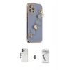 MARSİLYAN™- iPhone 12 Pro Kılıf Nova Işık Prime - Şeffaf Uv Polymer Nano Ekran Koruyucu + Shine Kamera Lens - MI