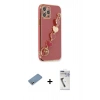 MARSİLYAN™- iPhone 12 Pro Kılıf Nova Işık Prime - Şeffaf Uv Polymer Nano Ekran Koruyucu + Shine Kamera Lens Koruma Cam - GS
