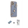 MARSİLYAN™- iPhone 12 Pro Kılıf Nova Işık Prime - Şeffaf Uv Polymer Nano Ekran Koruyucu + Shine Kamera Lens Koruma Cam - GI
