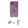 MARSİLYAN™- iPhone 12 Pro Kılıf Nova Işık Prime - Şeffaf Uv Polymer Nano Ekran Koruyucu + Shine Kamera Lens Koruma Cam - GI