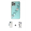 MARSİLYAN™- iPhone 12 Pro Kılıf Nova Işık Prime - Şeffaf Uv Polymer Nano Ekran Koruyucu + Shine Kamera Lens - MI