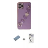 MARSİLYAN™- iPhone 12 Pro Kılıf Nova Işık Prime - Şeffaf Uv Polymer Nano Ekran Koruyucu + Shine Kamera Lens Koruma Cam - GS