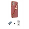 MARSİLYAN™- iPhone 12 Pro Kılıf Nova Işık Prime - Şeffaf Uv Polymer Nano Ekran Koruyucu + Shine Kamera Lens Koruma Cam - SH