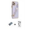 MARSİLYAN™- iPhone 12 Pro Kılıf Nova Işık Prime - Şeffaf Uv Polymer Nano Ekran Koruyucu + Shine Kamera Lens Koruma Cam - SH