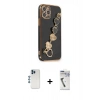 MARSİLYAN™- iPhone 12 Pro Kılıf Nova Işık Prime - Şeffaf Uv Polymer Nano Ekran Koruyucu + Shine Kamera Lens - MI
