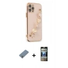 MARSİLYAN™- iPhone 12 Pro Kılıf Nova Işık Prime - Siyah 34D Hayalet Izgaralı Cam + Metal Kamera Lens Koruma Cam - GS