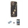 MARSİLYAN™- iPhone 12 Pro Kılıf Nova Işık Prime - Siyah 34D Hayalet Izgaralı Cam + Shine Kamera Lens Koruma Cam - MI